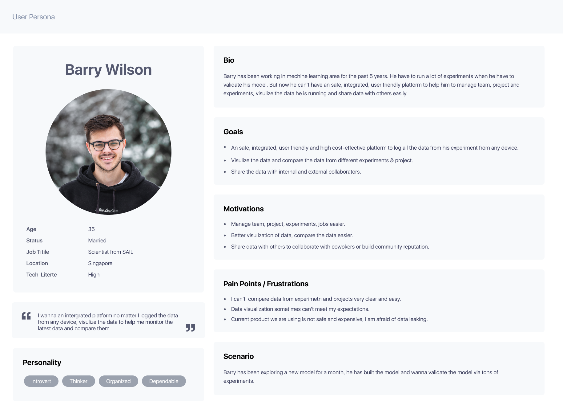 Primary user persona for the SOTA platform